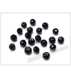 Намистини кришталеві рондель 3 мм чорні